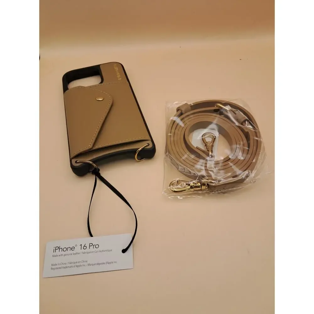 Bandolier Donna Crossbody Phone Case in Tan/Gold